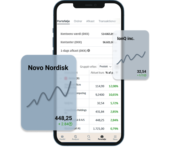 Investor grafik på mobil 
