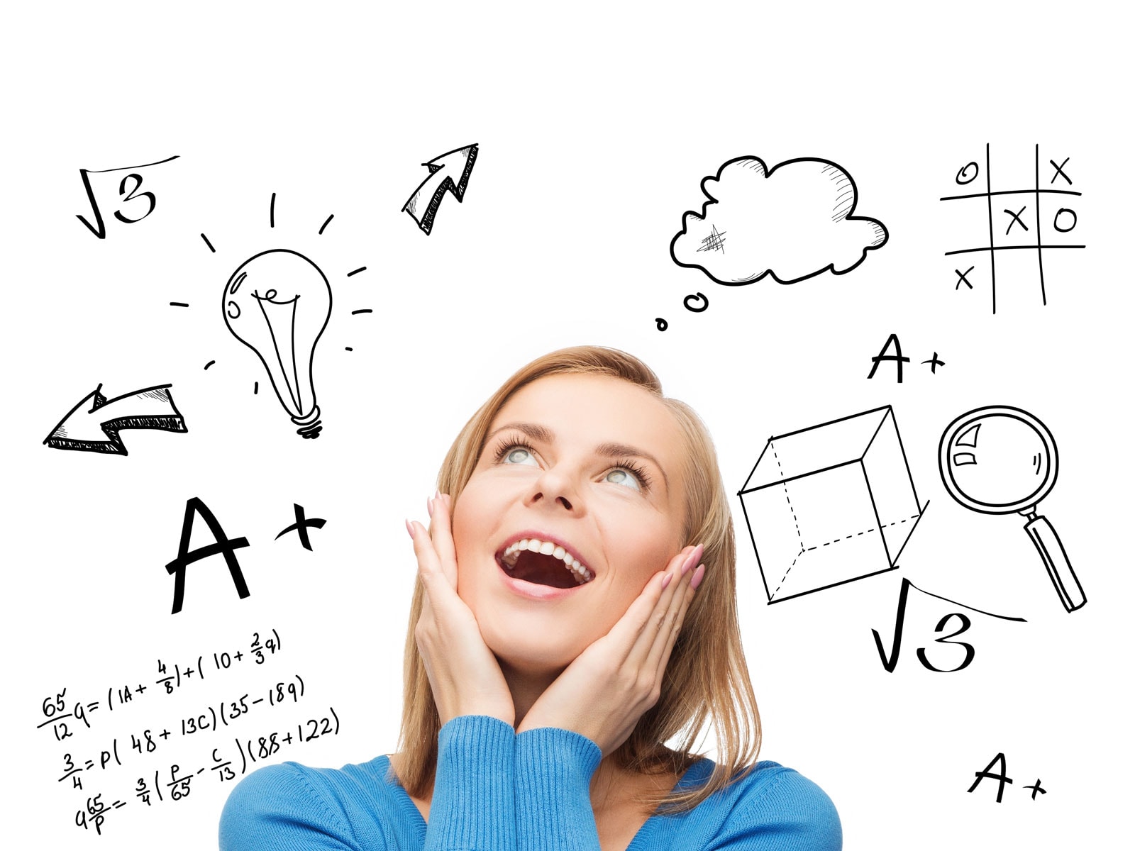 Pige og en masse tal