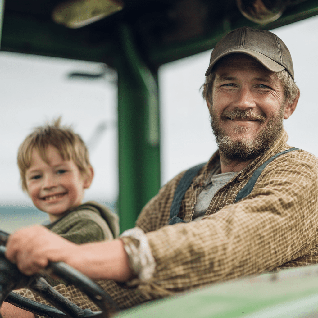 Landmand med barn