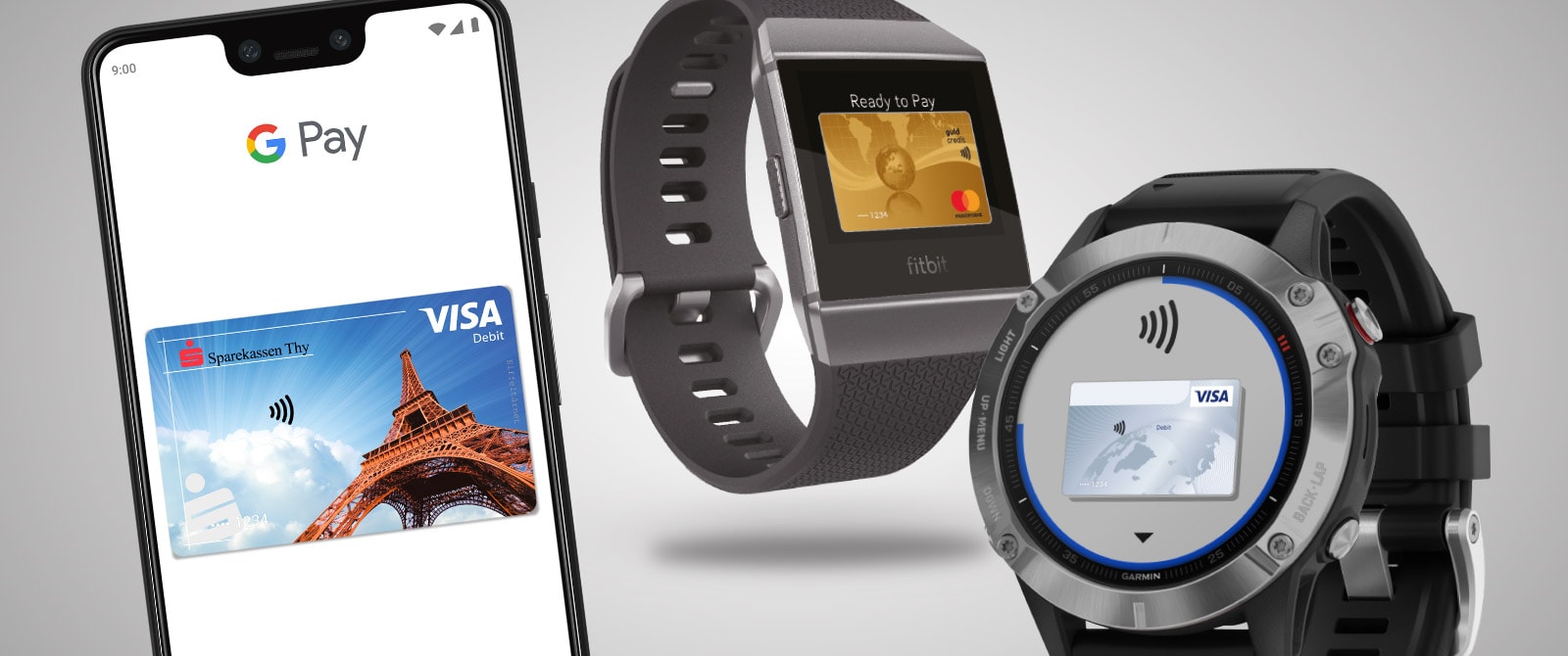 Ur og telefon med betaling