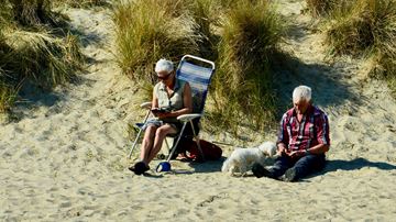 Pensionister på stranden 